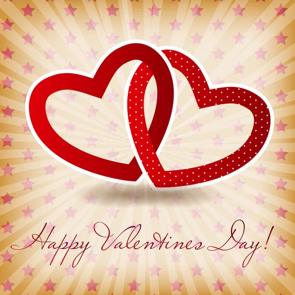 Tarjeta Feliz Día de San Valentín con Corazón. Ilustración vectorial — Archivo Imágenes Vectoriales