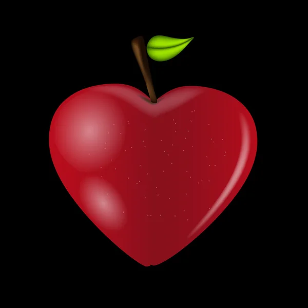 Feliz día de San Valentín con corazón de manzana. Ilustración vectorial — Vector de stock