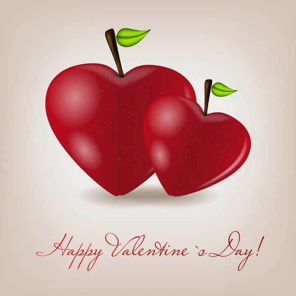 Boldog Valentin-nap kártya apple szív. Vektoros illusztráció — Stock Vector