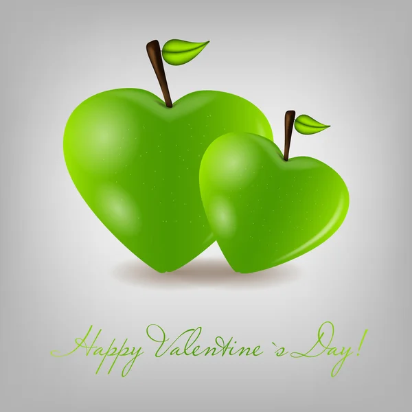 Joyeux Valentines carte avec coeur de pomme. Illustration vectorielle — Image vectorielle