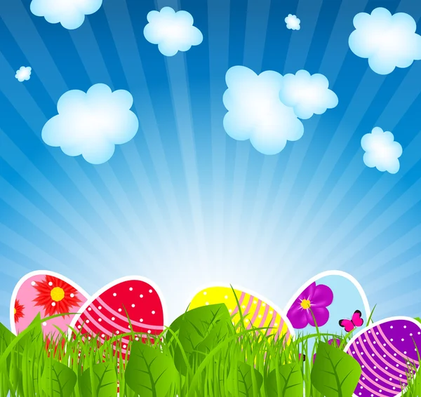 Vector illustration background with easter eggs — Stock Vector