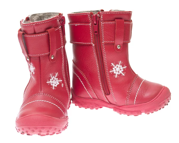 Zapatos de invierno para niños aislados sobre fondo blanco . — Foto de Stock