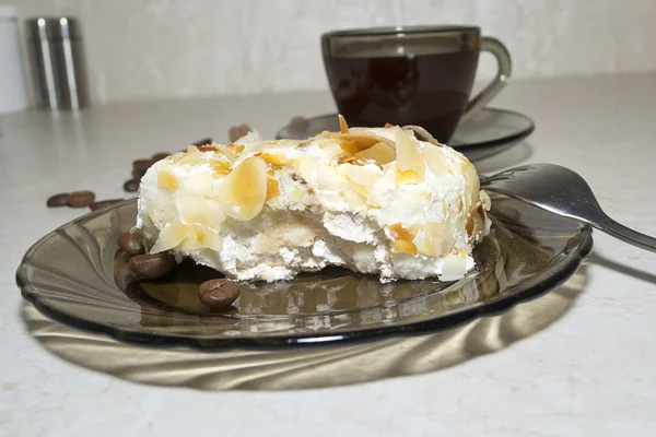Tort migdałowy i kawy — Zdjęcie stockowe