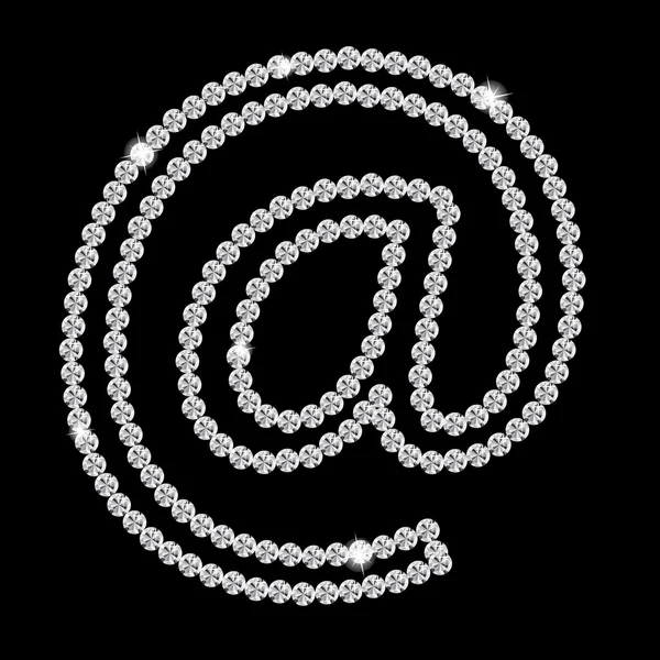 Abstracto hermoso diamante negro E-mail signo icono vector illus — Archivo Imágenes Vectoriales