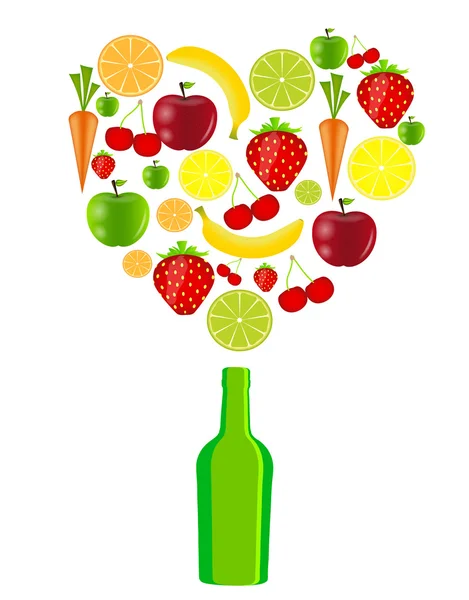 Ilustración vectorial frutas frescas — Vector de stock