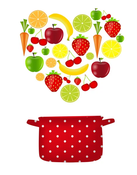 Fresh fruits vector illustration — Stock Vector