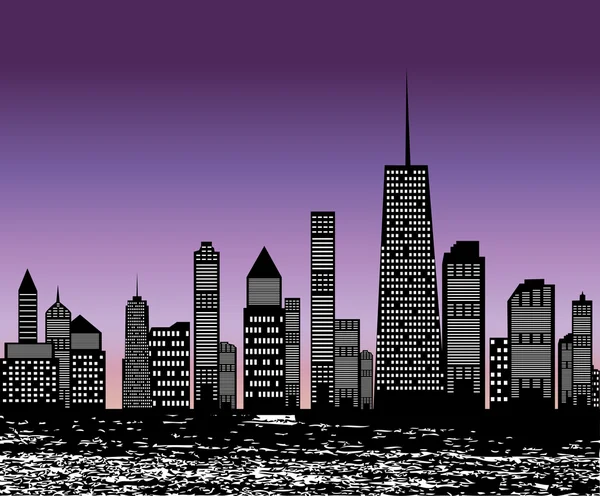 Illustration vectorielle de la silhouette des villes — Image vectorielle