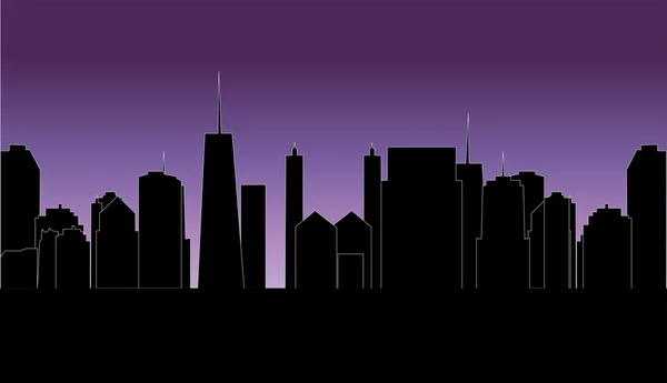 Illustration vectorielle de la silhouette des villes — Image vectorielle