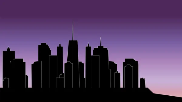 Vector illustration of cities silhouette — Stock Vector