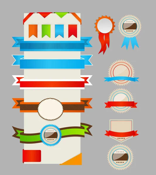 Retro ribbons and labels. Vector illustration. — Stock Vector