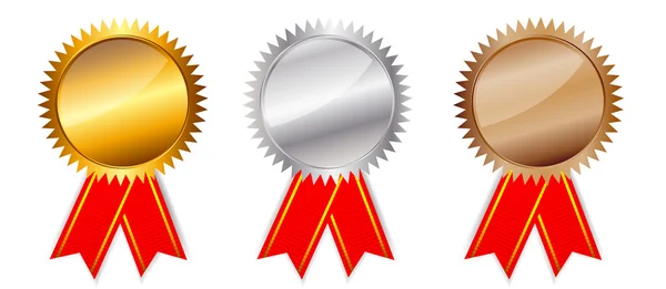 Golden, silver bronze awards. Vector illustration. — Stock Vector