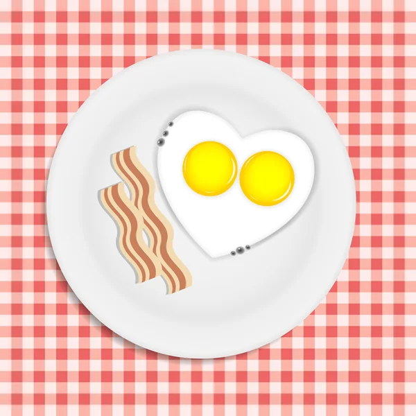 Huevos fritos vector ilustración — Archivo Imágenes Vectoriales