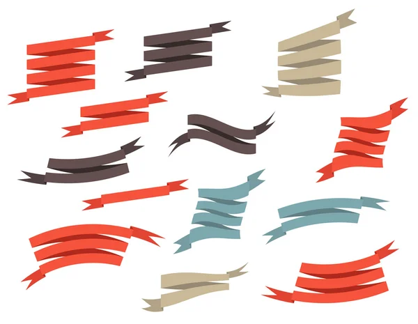 Set rubans rétro et illustration vectorielle d'étiquette — Image vectorielle