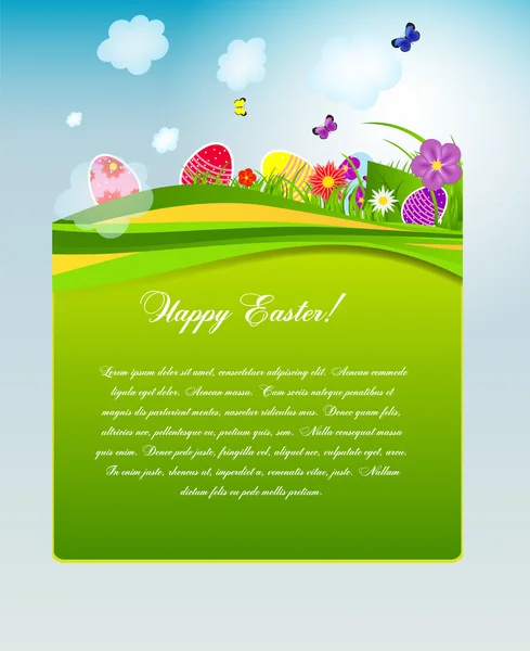 Illustration vectorielle de fond avec des œufs de Pâques — Image vectorielle