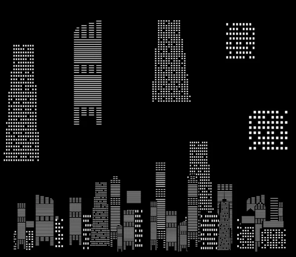 Ilustração vetorial da silhueta das cidades — Vetor de Stock