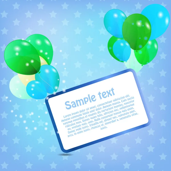 Geburtstagskarte mit farbigen Luftballons, Vektorillustration — Stockvektor