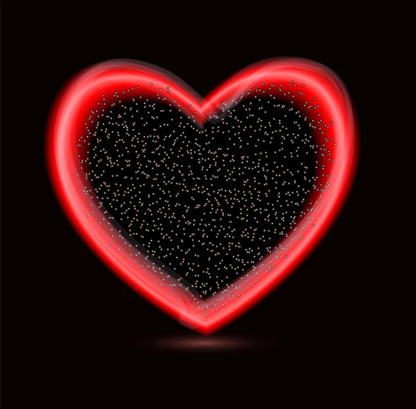 Χαρούμενη κάρτα Αγίου Βαλεντίνου με καρδιά. Εικονογράφηση διανύσματος — Διανυσματικό Αρχείο