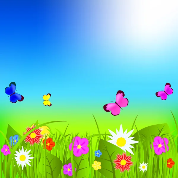 Natuurlijke bloemen achtergrond vector illustratie — Stockvector