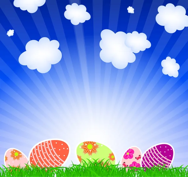 Vector illustration background with easter eggs — Stock Vector