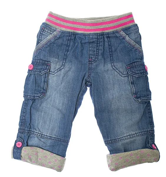 Children's jeans isolated on white — Stock Photo, Image
