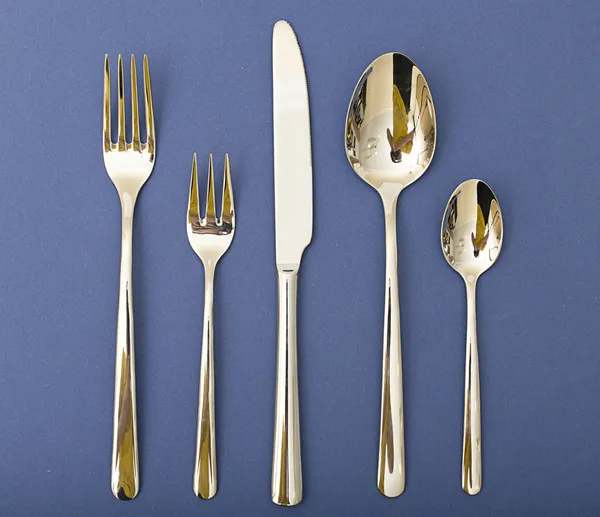 Silverware Set with Fork, Knife, and Spoon — Stock Photo, Image