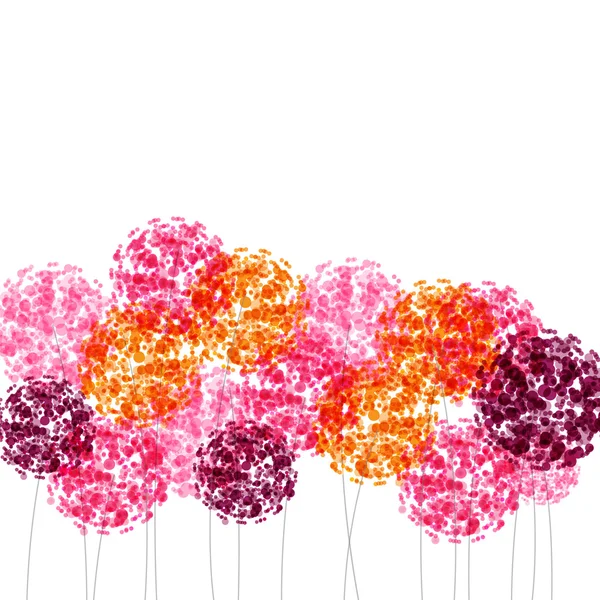 Abstract colorful background with flowers. Raster illustration — Stock Photo, Image