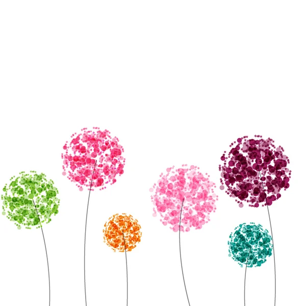 Abstraktní barevné pozadí s květinami. vektorové ilustrace — Stockový vektor