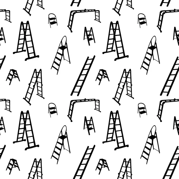 Seamless pattern of ladder silhouette. vector illustration. — Stock Vector