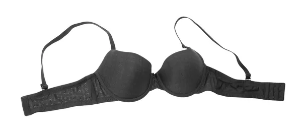 Sujetador de encaje negro femenino aislado sobre fondo blanco —  Fotos de Stock