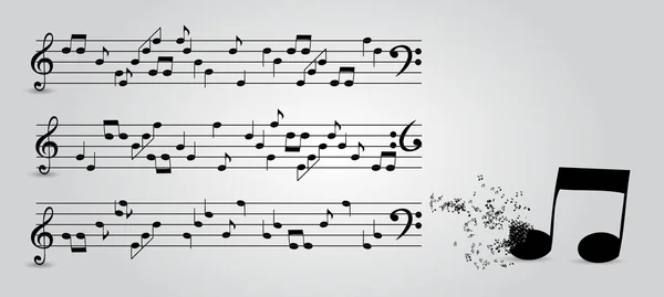 Notes de musique fond abstrait. Illustration vectorielle — Image vectorielle