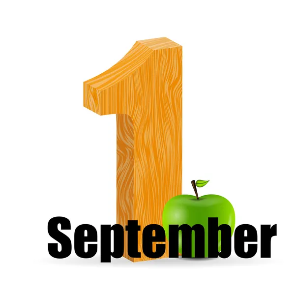 1 Eylül tarihi vektör çizim — Stok Vektör