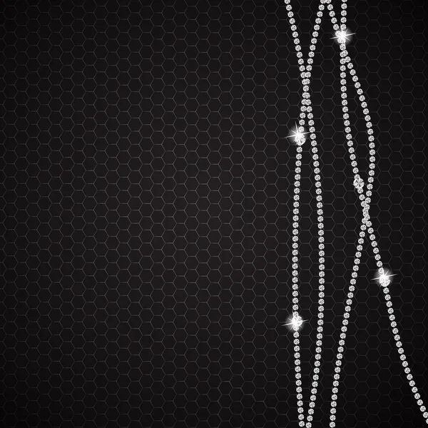 Abstracto hermoso diamante negro fondo vector ilustración — Vector de stock