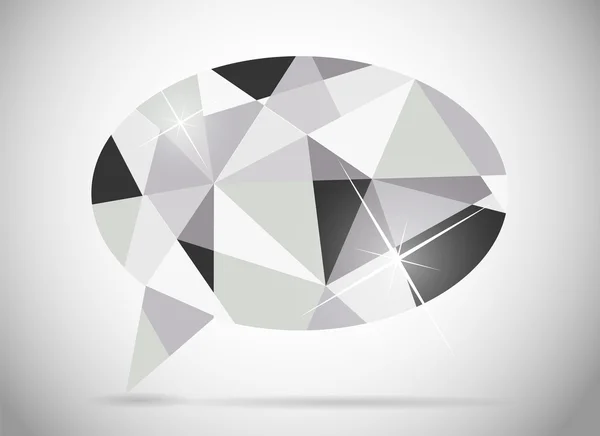 Abstracto hermoso diamante discurso burbuja vector ilustración — Archivo Imágenes Vectoriales