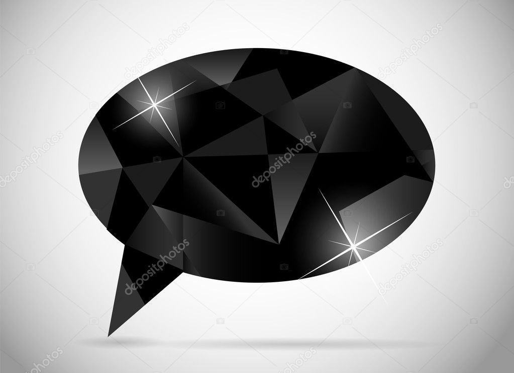 Abstract beautiful diamond speech bubble vector illustration