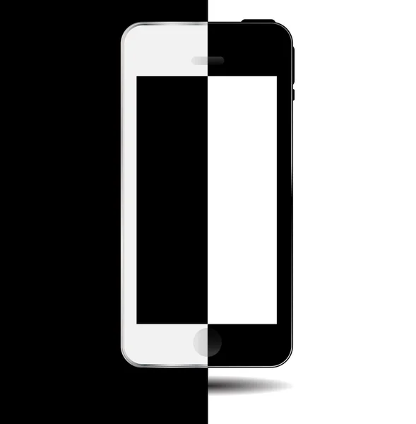 Illustration vectorielle de téléphone portable concept noir et blanc — Image vectorielle