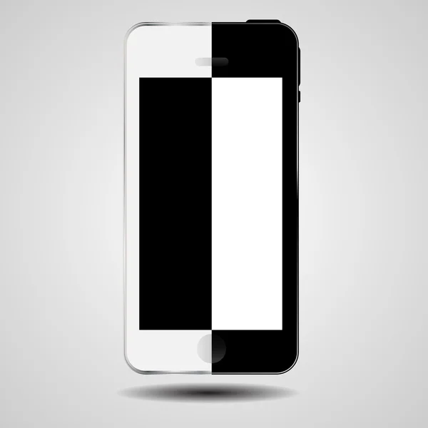 Illustrazione vettoriale del telefono cellulare concetto in bianco e nero — Vettoriale Stock