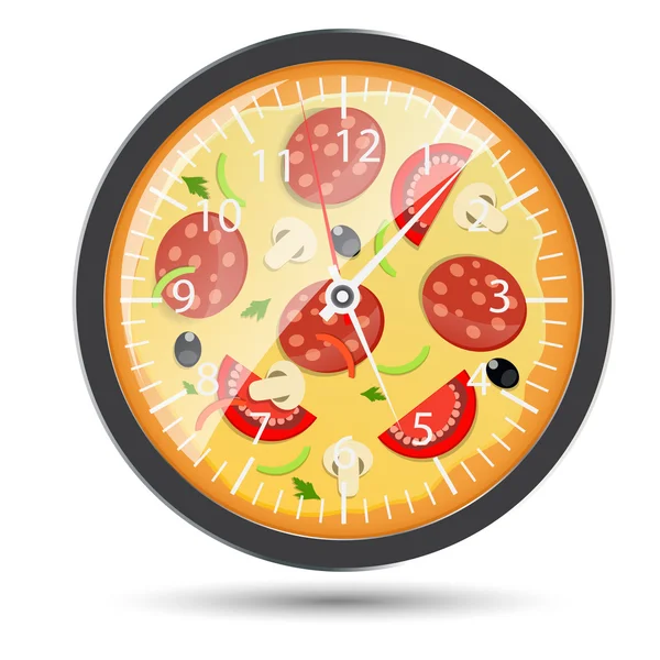 Pizza hodinky koncept vektorové ilustrace — Stockový vektor