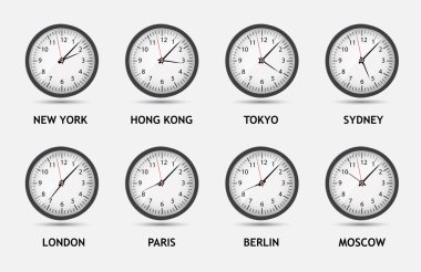 Zaman Bölgesi Dünya vektör illüstrasyonu