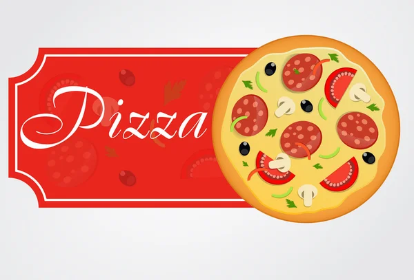 Illustrazione vettoriale modello menu pizza — Vettoriale Stock