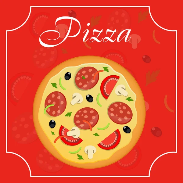 Modelo de menu de pizza ilustração vetorial — Vetor de Stock