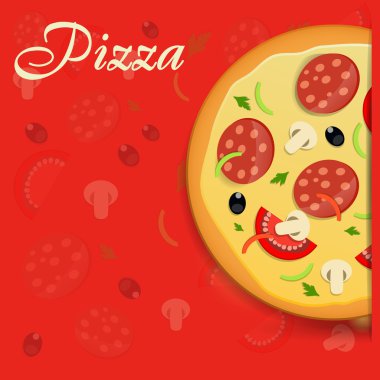 Pizza menü şablonu vektör illüstrasyonu