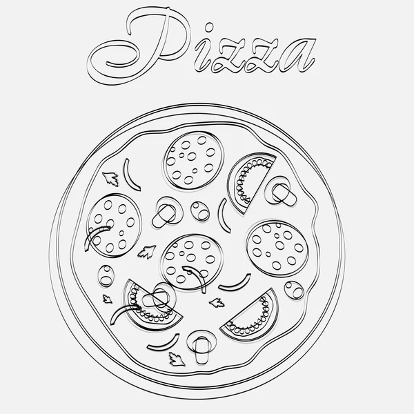 Pizza menú plantilla vector ilustración — Vector de stock