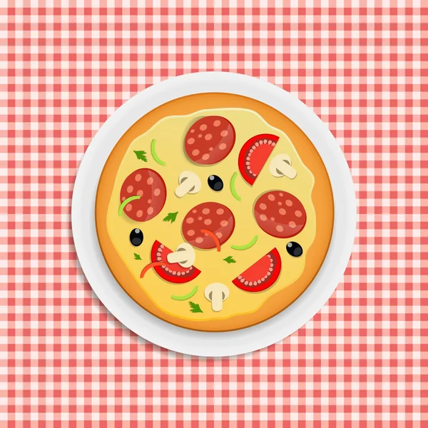 Pizza menú plantilla vector ilustración — Vector de stock