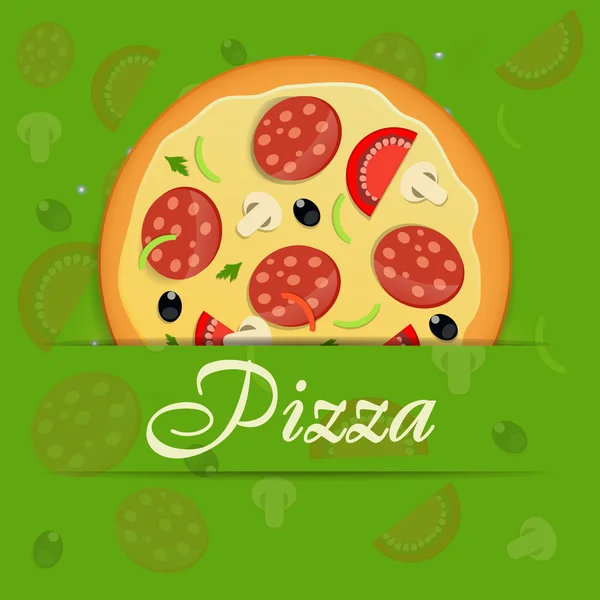 Pizza menú plantilla vector ilustración — Archivo Imágenes Vectoriales