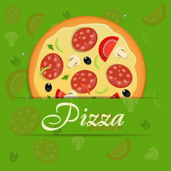 Pizza menú plantilla vector ilustración — Vector de stock