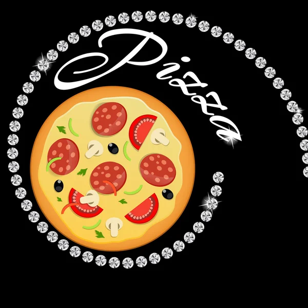 Modelo de menu de pizza ilustração vetorial — Vetor de Stock