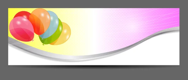 Banner globos de colores, ilustración vectorial — Vector de stock