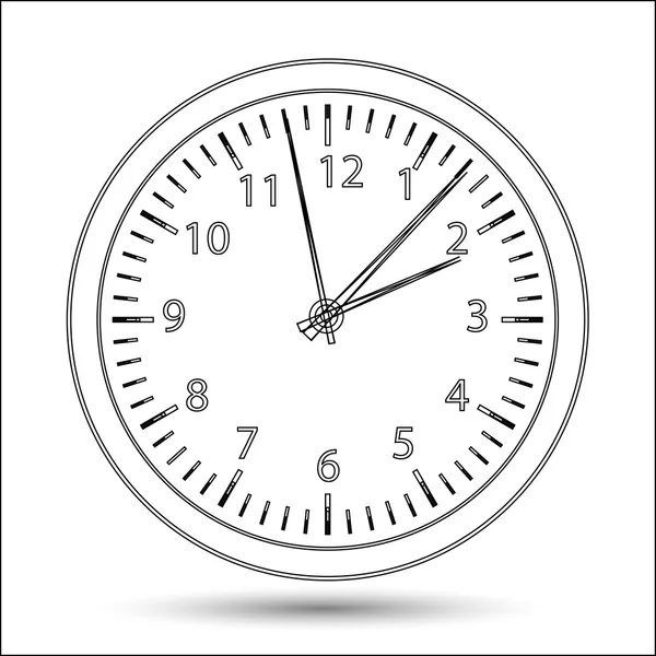 Silueta reloj vector ilustración — Archivo Imágenes Vectoriales