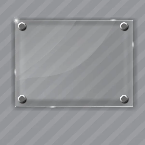 Moldura de vidro no fundo de metal abstrato. Ilustração vetorial . —  Vetores de Stock