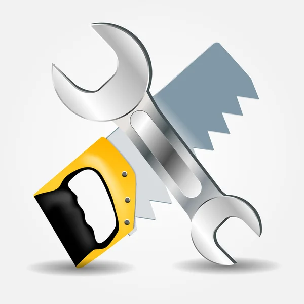 Saw and Wrench icon vector illustration — Stock Vector